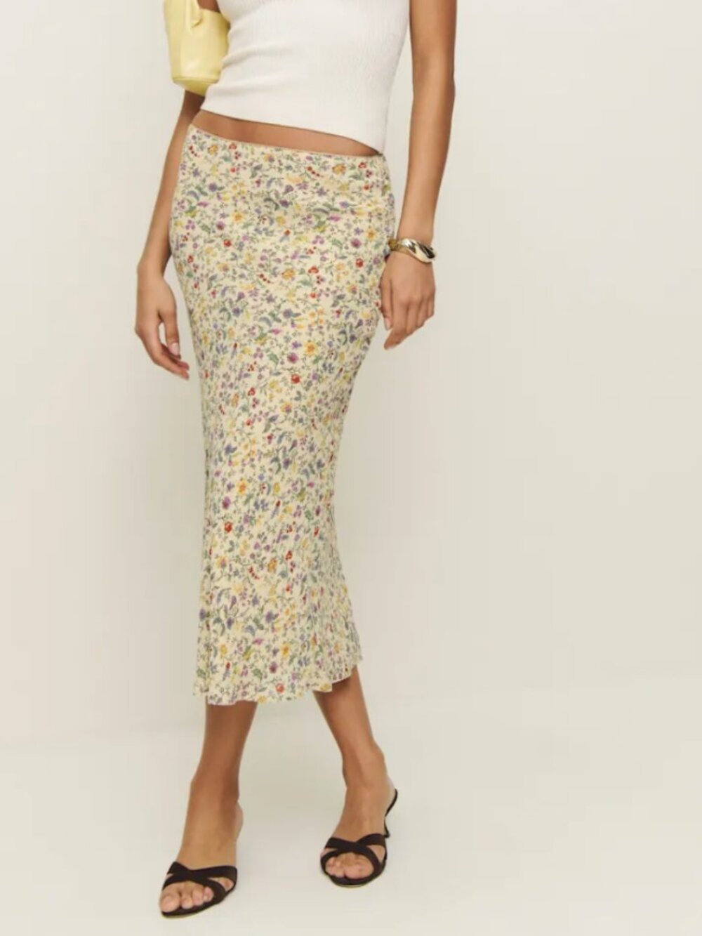 Reformation Layla Skirt Yellow Floral Size 0